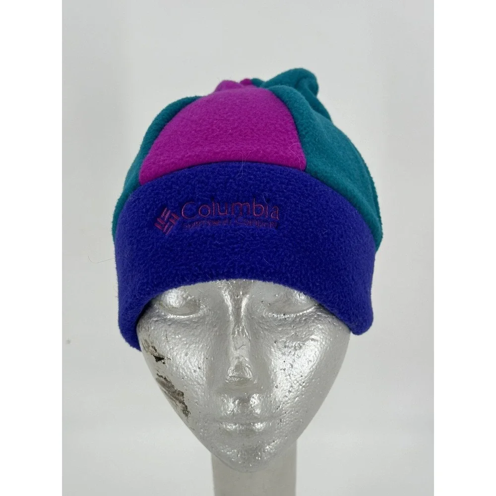 NWT Vintage Columbia Beanie Youth Shooting Star Hat Fleece Sz‎ S/M Multicolor